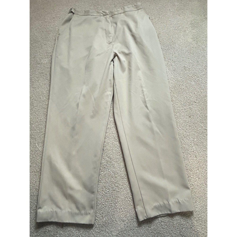 Kim Rogers‎ Mens Khaki Pleated Front Straight Leg Dress Pants Size 14